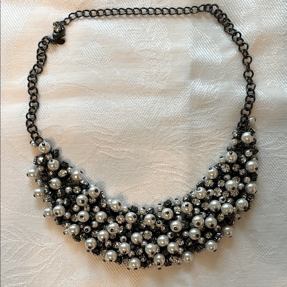 Premier Jewelry Pearl and Rhinestone Necklace